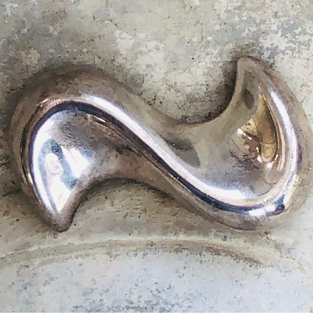 Vintage Mexican Sterling Silver Midcentury Freeform Brooch Pin